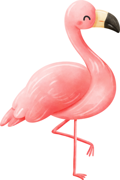 Flamingo illustration Watercolor style